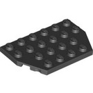LEGO Zwart Wig Plaat 4 x 6 zonder Hoeken (32059 / 88165)