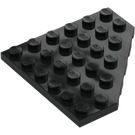 LEGO Zwart Wig Plaat 6 x 6 Hoek (6106)