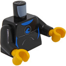 LEGO Schwarz Wetsuit Torso mit Blau Welle (76382)