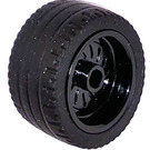 LEGO Black Wheel 18x12 with Black Tyre low profile 24x12 (18976/18977)