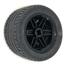 LEGO Black Wheel Rim Ø30 x 20 with No Pinholes, with Reinforced Rim with Tire, Low Profile, Wide Ø43.2 X 22 ZR