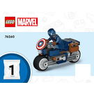 LEGO Schwarz Widow & Captain America Motorcycles 76260 Instructions