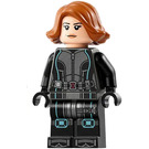 LEGO Svart Widow med Kort hår med Printed Ben og Lys Blå Trim Minifigur