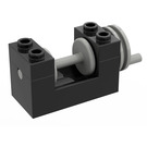 LEGO Schwarz Winch 2 x 4 x 2 mit Light Grey Drum (73037)