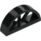 LEGO Black Window 1 x 4 x 1.3 Curved with Bars (20309)