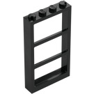 LEGO Svart Vindu 1 x 4 x 6 Ramme med Tre Ruter (46523 / 57894)