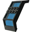 LEGO Black Window 10 x 4 x 2 with Sloped Ends and Transparent Dark Blue Glass (30264)
