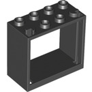 LEGO Noir Fenêtre 2 x 4 x 3 avec trous carrés (60598)