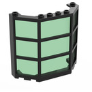 LEGO Black Window Bay 3 x 8 x 6 with Transparent Green Glass (30185)