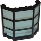 LEGO Black Window Bay 3 x 8 x 6 with Transparent Light Blue Glass (30185)