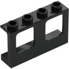 LEGO Black Window Frame 1 x 4 x 2 with Hollow Studs (61345)