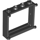 LEGO Black Window Frame 1 x 4 x 3 with Shutter Tabs (3853)