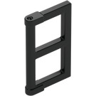 LEGO Black Window Pane 1 x 2 x 3 with Thick Corner Tabs (28961 / 60608)