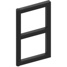 LEGO Nero Finestra Pane 1 x 2 x 3 senza angoli spessi (3854)