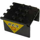 LEGO Zwart Voorruit 4 x 4 x 2 Overkapping Extender met Res-Q logo Sticker (2337)