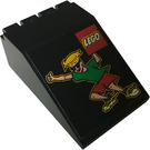 LEGO Zwart Voorruit 6 x 4 x 2 Overkapping met Lego logo en Boy Sticker (4474)