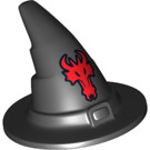 LEGO Noir Wizard Chapeau avec Bull avec une surface légèrement rugueuse (14496 / 90460)