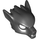 LEGO Schwarz Wolf Maske mit Fangs und Grau Nase (11233 / 12826)