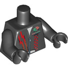 LEGO Zwart Zip Voorkant jacket Torso met Ruimte Octan logo (76382 / 88585)
