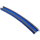 LEGO Blue 12V Traintrack Conducting Rail Curved without Plug Sockets