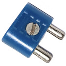 LEGO Blue 2 Pin Electric Connector (Rounded Narrow with Cross-Cut Pins)