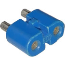 LEGO Blue 2 Prong Electric Connector with Cross-cut Pins