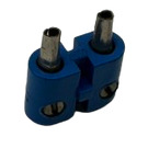 LEGO Blue 2 Prong Electric Connector with Hollow Pins
