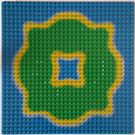 LEGO Blå Bundplade 32 x 32 med Island og Lagoon i the Centrum (3811)