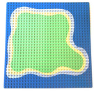 LEGO Blau Grundplatte 32 x 32 mit Island Muster (3811)