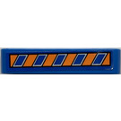LEGO Blauw Balk 5 met Blauw en Oranje Strepen Sticker (32316)