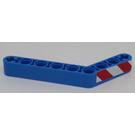 LEGO Blue Beam Bent 53 Degrees, 4 and 6 Holes with Red and White Danger Stripes (Right Side) Sticker (6629)