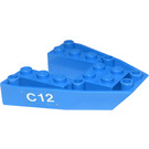 LEGO Blauw Boat Basis 6 x 6 met 'C12' (Both Sides) Sticker (2626)