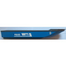LEGO Blue Boat Hull with Dark Stone Gray Top with 'POLICE' and '7287' (Both Sides) Sticker (54100)