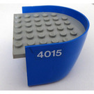 LEGO Blauw Boat Sectie Stern 6 x 6 x 3 & 1/3 met Grijs Deck met '4015' Aan Both Sides Sticker