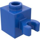 LEGO Blue Brick 1 x 1 with Vertical Clip (Open 'O' Clip, Hollow Stud) (60475 / 65460)