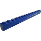 LEGO Bleu Brique 1 x 16 avec Zigzag La Flèche (Droite) Autocollant (2465)