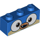 LEGO Azul Ladrillo 1 x 3 con Prince Puppycorn Open Boca con Ojos (3622 / 38289)