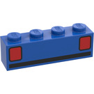 LEGO Blue Brick 1 x 4 with Basic Car Taillights (3010)