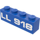 LEGO Blau Stein 1 x 4 mit "LL918" (3010)