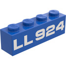 레고 파란색 벽돌 1 x 4 ~와 함께 "LL924" (3010)