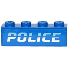 LEGO Bleu Brique 1 x 4 avec 'Police' Autocollant (3010)