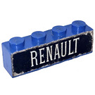 LEGO Blue Brick 1 x 4 with 'RENAULT' Sticker (3010 / 6146)