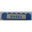 LEGO Bleu Brique 1 x 6 avec "BASEL" (3009)
