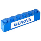 LEGO Синій Цегла 1 x 6 з GENOVA (3009)