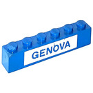 LEGO Blue Brick 1 x 6 with GENOVA (3009)