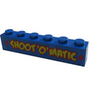 LEGO Bleu Brique 1 x 6 avec "SHOOT 'O' MATIC" Autocollant (3009)