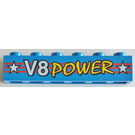 LEGO Blauw Steen 1 x 6 met 'V8 Power' (3009)