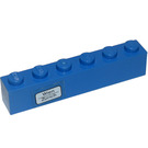 LEGO Blue Brick 1 x 6 with Wien-Zürich Sticker (3009)