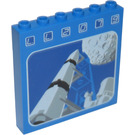 LEGO Blau Backstein 1 x 6 x 5 mit LL2079 Rakete und Moon (3754)