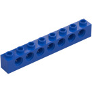 LEGO Blå Kloss 1 x 8 med Hål (3702)